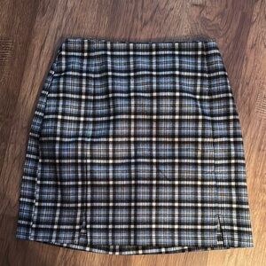 Blue and White Mini Pencil Skirt for Casual Wear